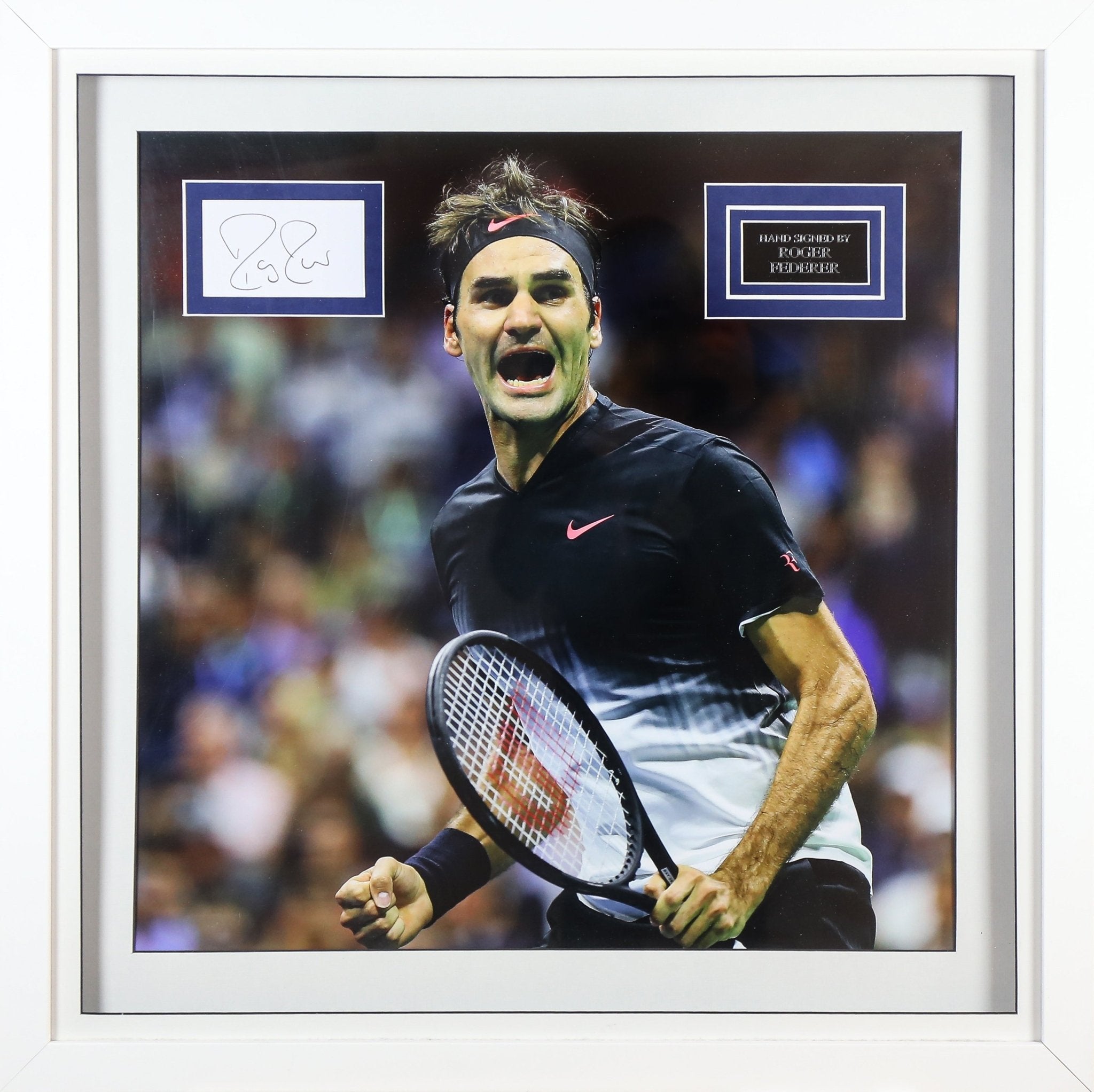 Roger Federer Signed Whitecard Framed Display - Memorabilia Framers Shop